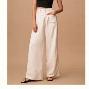 MØN RENN Kinetic pants Anthropologie cream wide leg medium